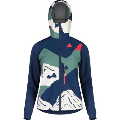 Maloja Hybrid Jacket SennesM. Printed (high breathability, 3-layer softshell) midnight blue Women