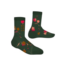 Maloja Daily Sock Crew KimballM Flower (Cotton Blend) Dark Green Women - 1 Pair