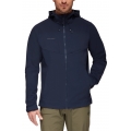 Mammut Softshell Jacket Sapuen SO Hooded - 4-way stretch - navy blue Men