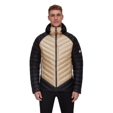 Mammut Winter Down Jacket Broad Peak Insulated Hooded (Hood, warming thanks to down filling) beige/black Men