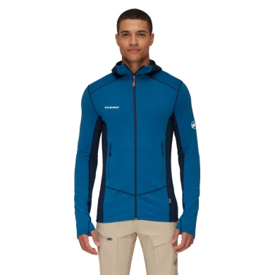 Mammut Fleece Jacket Taiss Light ML Hooded (Midlayer, 4-Way Stretch) deep blue Men