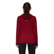 Mammut Fleece Jacket Taiss Light ML Hooded (Midlayer, 4-Way Stretch) Burgundy/Navy Women