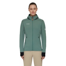 Mammut Fleece Jacket Taiss Light ML Hooded (Midlayer, 4-Way Stretch) Jade Green/Black Women