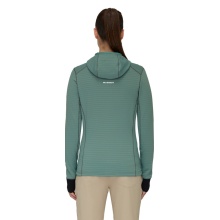 Mammut Fleece Jacket Taiss Light ML Hooded (Midlayer, 4-Way Stretch) Jade Green/Black Women