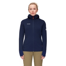 Mammut Fleece Jacket Taiss Light ML Hooded (Midlayer, 4-Way Stretch) Navy Blue Women