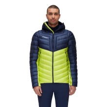 Mammut Insulated Jacket Broad Peak IN Hooded (warm thanks to down filling, water-repellent) lime green/navy blue Men