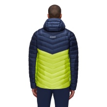 Mammut Insulated Jacket Broad Peak IN Hooded (warm thanks to down filling, water-repellent) lime green/navy blue Men