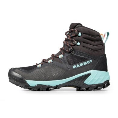 Mammut Hiking Shoes Sapuen High GTX (Velour leather, waterproof) black/frosty blue Women