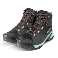 Mammut Hiking Shoes Sapuen High GTX (Velour leather, waterproof) black/frosty blue Women