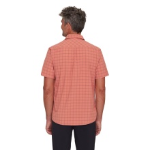 Mammut Hiking Shirt Lenni Short Sleeve 2024 (with Chest Pocket) Brick Red/Black Men