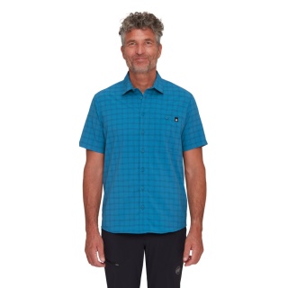 Mammut Hiking Shirt Lenni Short Sleeve 2024 (with Chest Pocket) deep blue/marine blue Men