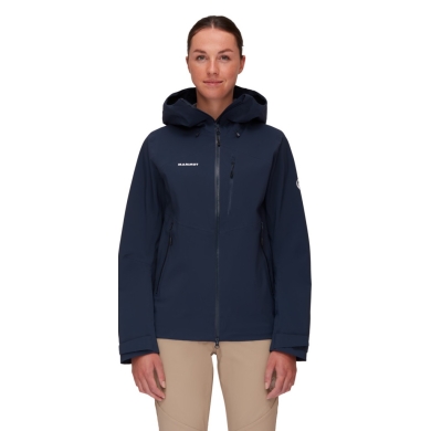 Mammut Hiking Jacket Alto Guide Hardshell Hooded (breathable, waterproof, PFC-free) navy blue Women