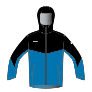 Mammut Rain/Hiking Jacket Convey Tour Hardshell Hooded (Gore-Tex 2.5-Layer) blue Men's