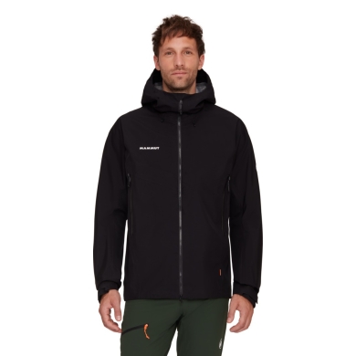 Mammut All-Season Hiking Jacket Crater IV Hardshell Hooded (3-Layer, Waterproof, Durable) Black Men