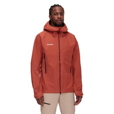 Mammut All-Season Hiking Jacket Crater IV Hardshell Hooded (3-Layer, Waterproof, Durable) Brick Red Men