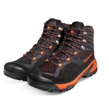 Mammut Hiking Shoes Sapuen High GTX (Velour leather, waterproof) black/orange Men