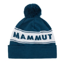 Mammoth Winter Hat (Pom Pom) Peaks Beanie - dark blue/white