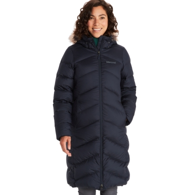 Marmot Winter Down Coat Montreaux Coat (removable hood, water repellent) navy blue Women