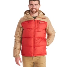 Marmot Winter Jacket Guides Down Hoody beige/red Men