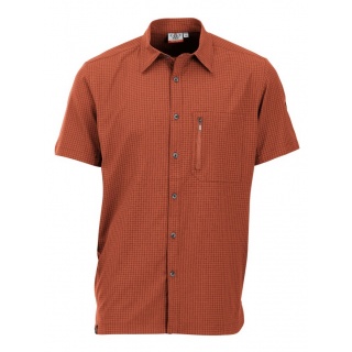 Maul Hiking-Leisure Short Sleeve Shirt Irschenberg with Chest Pocket Dark Orange Men