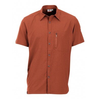 Maul Hiking-Leisure Short Sleeve Shirt Irschenberg with Chest Pocket Dark Orange Men