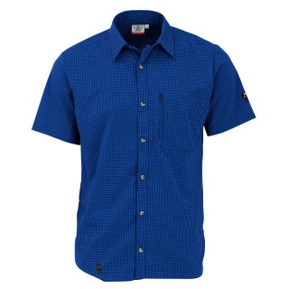 Maul Hiking-Leisure Short-Sleeved Shirt Irschenberg with Chest Pocket Blue Men