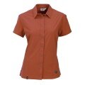 Maul Hiking Blouse Short Sleeve Agile 2XT Outdoor Checkered Pattern Orange Women