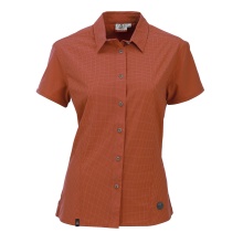 Maul Hiking Blouse Short Sleeve Agile 2XT Outdoor Checkered Pattern Orange Women