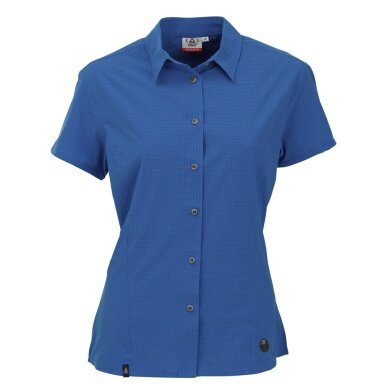 Maul Hiking Blouse Short Sleeve Agile 2XT Outdoor Checkered Pattern sky blue Women