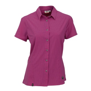 Maul Hiking Blouse Short Sleeve Agile 2XT Outdoor Checkered Pattern Pink Women