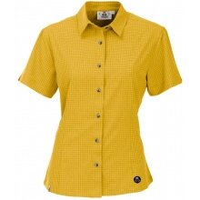 Maul hiking blouse short sleeve Halserspitze II outdoor check pattern yellow women