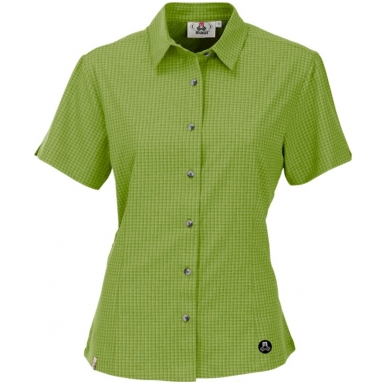 Maul Hiking Blouse Short Sleeve Halserspitze II Outdoor Check Pattern Green Women