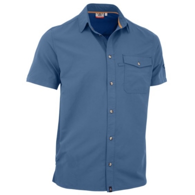 Maul Short Sleeve Shirt Cordoba 4XT (Chest Pocket, Breathable, Comfortable Fit) Blue Men