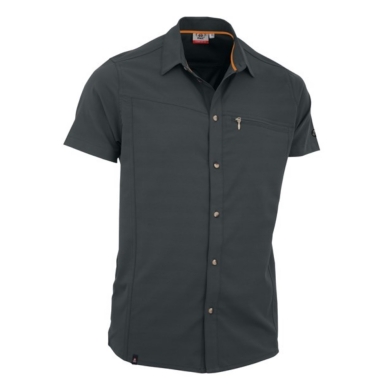 Maul Short Sleeve Shirt Lechnerkopf (Chest Pocket, Quick-drying, Sporty Cut) Dark Grey Men