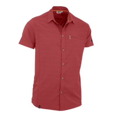 Maul Short Sleeve Shirt Lechnerkopf (Chest Pocket, Quick-drying, Sporty Cut) Red Men