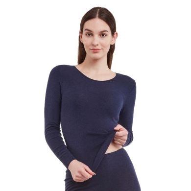 Medima Underwear Long Sleeve Shirt (Angora and Wool) blue Women (Size XL-XXL)