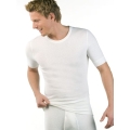 Medima Underwear T-shirt 1/4 Sleeve (Angora/Cotton) short sleeve white Men (Size XL-XXL)