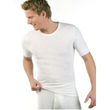 Medima Underwear T-shirt 1/4 Sleeve (Angora/Cotton) short sleeve white Men (Size XL-XXL)