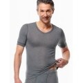 Medima Underwear T-shirt V-neck (Cashmere/Silk) Short Sleeve Grey Men (Size XL+XXL)