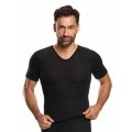 Medima Underwear T-shirt V-neck (Cashmere/Silk) Short Sleeve Black Men (Size XL-XXL)