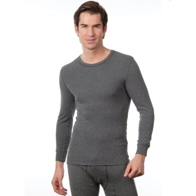 Medima Underwear Long Sleeve Shirt (Angora and Cotton) Grey Men (Size XL-XXL)