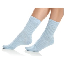 Medima Wool Sock Cuddle Things ABS light blue Women - 1 Pair