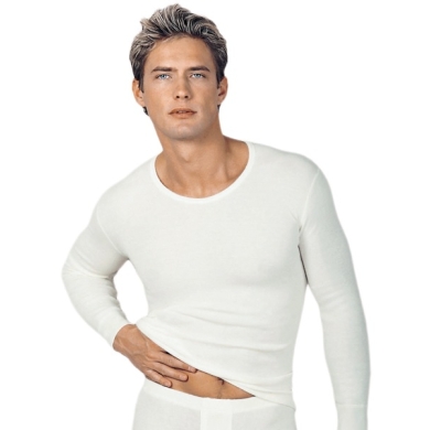 Medima Underwear Long-sleeved Shirt (40% Angora and Cotton) White Men (Size M-L)