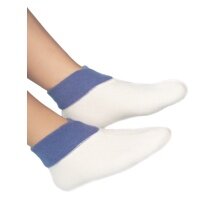 Medima Thermal Sock (Foot Warmer with Extra Wide Cuff) White/Aqua Ladies - 1 Pair