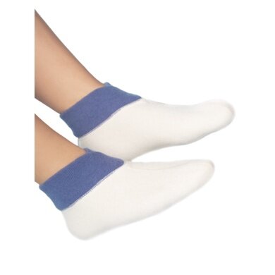 Medima Thermal Sock (Foot Warmer with Extra Wide Cuff) White/Aqua Ladies - 1 Pair