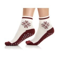 Medima Day Sock Überdinger (Wool, Star Design) white/bordeaux Women - 1 Pair