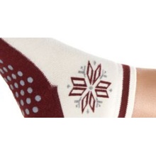 Medima Day Sock Überdinger (Wool, Star Design) white/bordeaux Women - 1 Pair