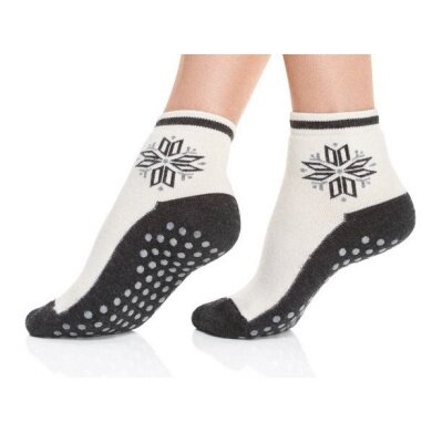 Medima Day Sock Überdinger (Wool, Star Design) white/black Women - 1 Pair