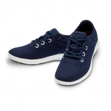 Merinos Sneaker Lace Up Merino Wool Dark Blue/White Women