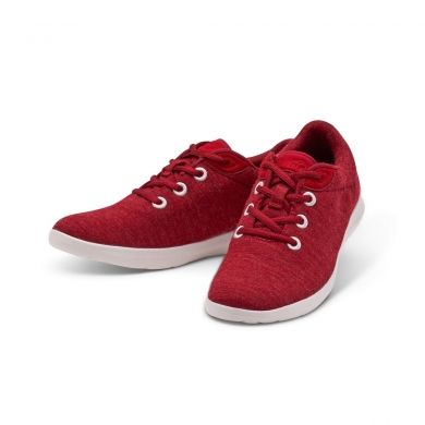 Merinos Sneaker Lace Up Merino Wool Red Women